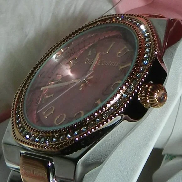 Juicy Couture Logo crystal womens watch Pink  🆕SHIP FAST🆕📦🏃🏻💨🚚 - Picture 4 of 14